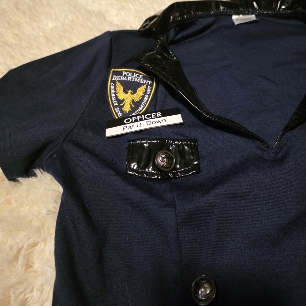 Halloween Navy Blue Spirit Police Uniform Costume Cosplay Role Dress Up Sz. L - Picture 2 of 8